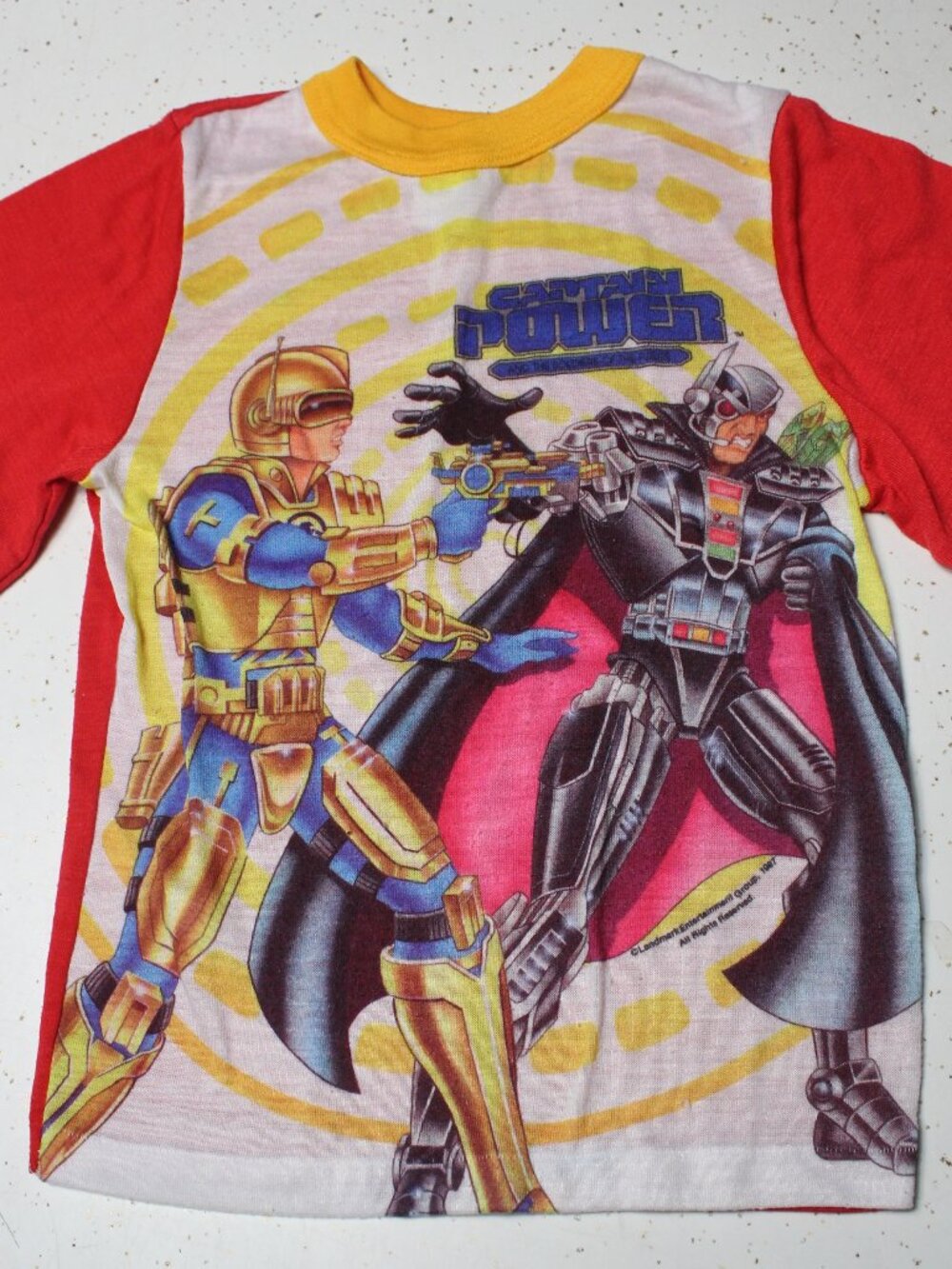 Vintage 80's Captain Power Pajama Top Kids Size 8